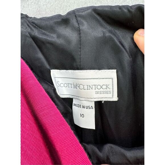 Vintage 80s Scott McClintock Off Shoulder Velvet Long Sleeve Party Dress - Picture 10 of 11